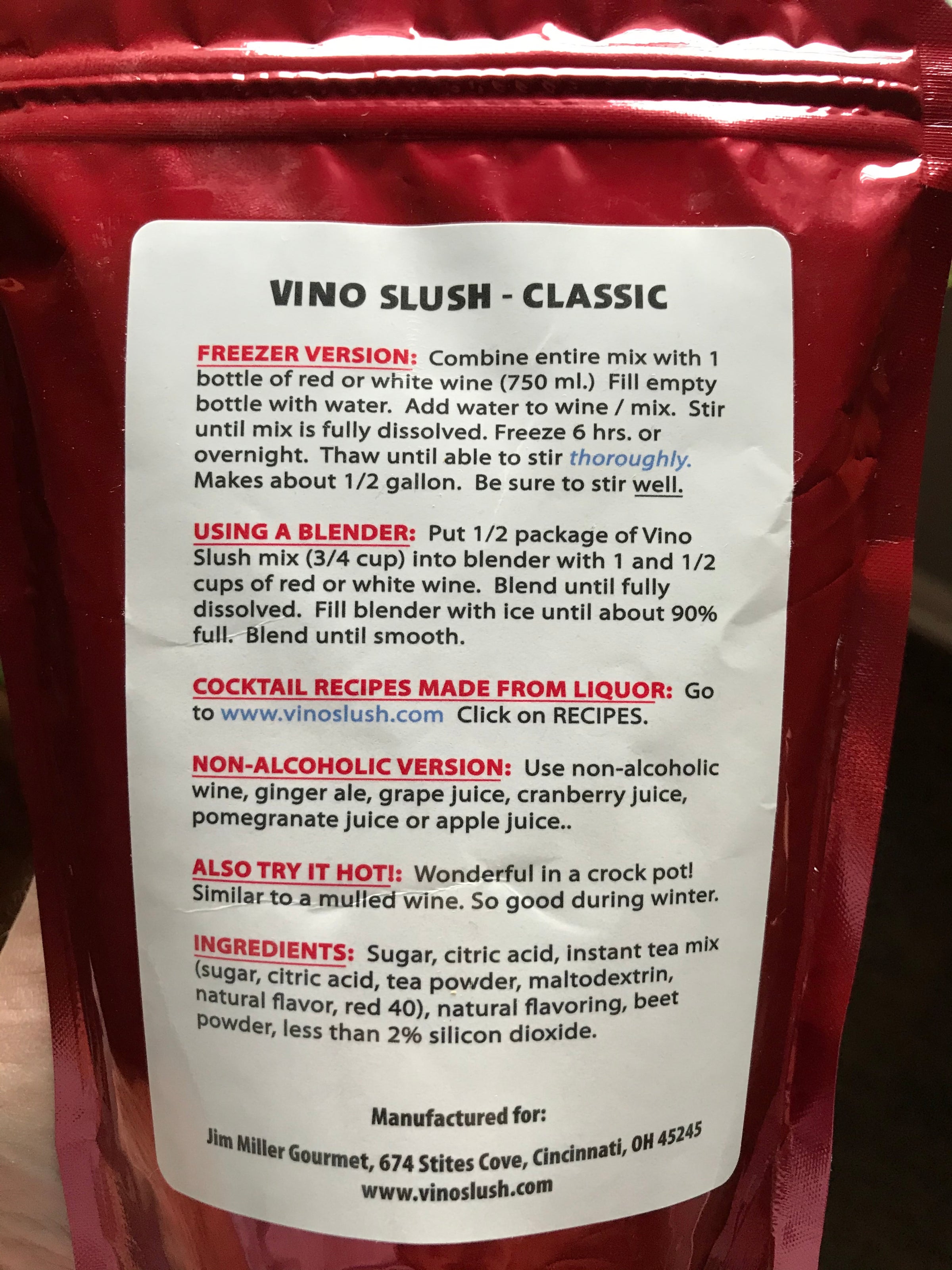 Wine Slushee Mix | Virginia Beach Winery